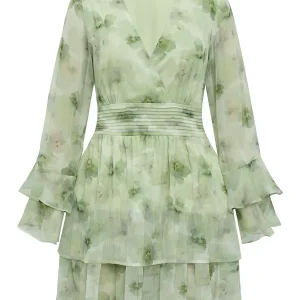 Florella short dress, dusty green