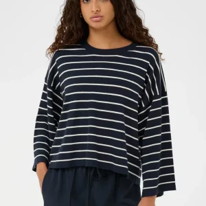 Spina Boxy Pullover Cropped, salute /white