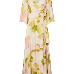 Yasmarga 3/4 Wrap Long Dress, pristine/marga